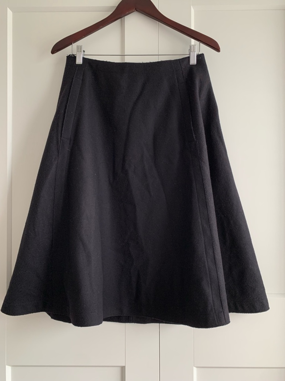 COS dark Navy blue A-Line wool Skirt size 10 in
